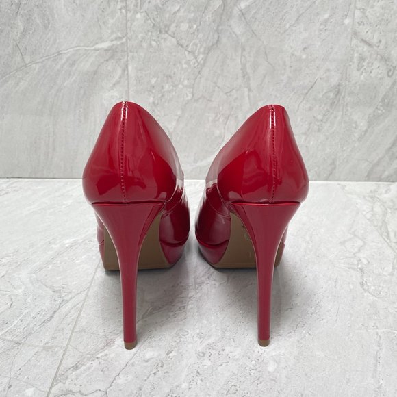 Chinese Laundry Red Patent Holliston Peep Toe Pumps Size 8 - Picture 6 of 15